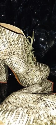 ВИНТАЖНЫЙ бренд змеиной кожи лодыжки загрузки с коренастый каблук. Идеальный размер 6. Никогда не носились. - Изображение 1 из 4