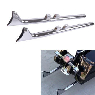 Chrome 39”Fishtail Exhaust Pipe Slip Ons for Harley Touring 1995-2016 Road Glide - Image 1 of 4