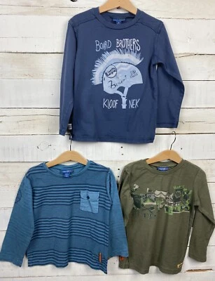 Boys NAARTJIE Sz 5y Lot of 3 l/s Graphic Print Stripe Cotton Shirts Tops  - Изображение 1 из 4