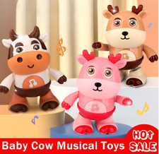 Vaca bebé juguete musical bailando, corriendo con música y luces LED