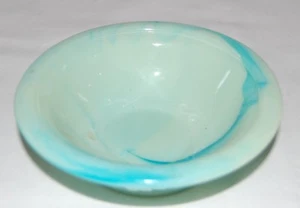 Vintage Avon Jade Milk Glass Decanter Holder Bowl Saucer Marbleized Roses - Picture 1 of 4