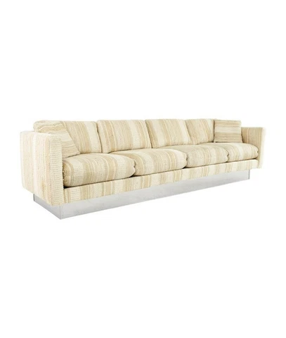 Milo Baughman Style Mid Century Chrome Base 4 Seat Sofa Cover