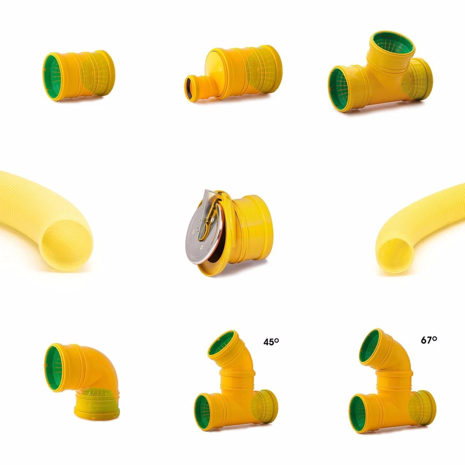 Drainagerohr Drainage DN50, DN80, DN100 Verbinder Bogen T-Stück Rückstauklappe - Bild 1 von 1