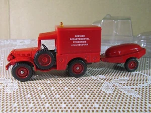 399Z Solido Hachette 167 Dodge 4X4 Trailer Tank Firefighters Red 1:43 Box - Picture 1 of 17