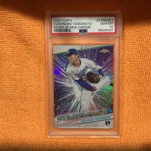 Yoshinobu Yamamoto RC 2024 Topps #CSMLB57 Stars of MLB Chrome Dodgers PSA 10 Gem - Picture 1 of 9