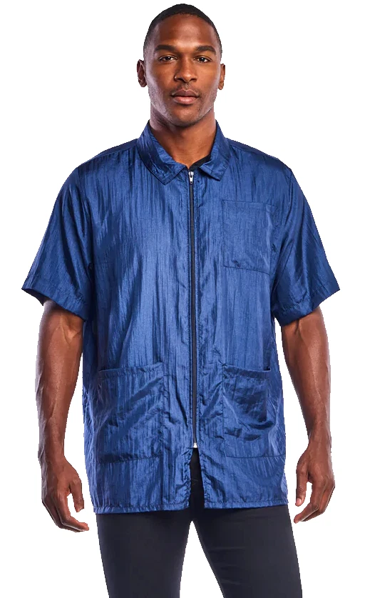 Betty Dain Nylon Barber Jacket 894-NVY | Navy