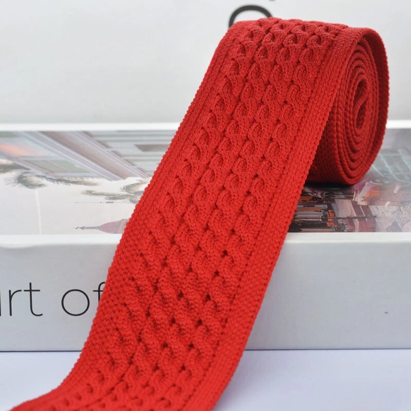 Knit Trimming Sweater Belt Ribbon Pants Side Fabric Clothing Side Widening - Image 1 of 4