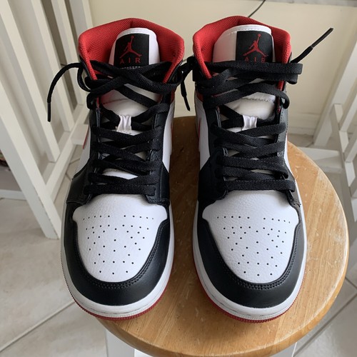 Nike Air Jordan 1 Mid Gym Rosso Nero Bianco 554724 122 Uomo Taglia 9 5
