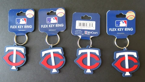 FOUR (4) MINNESOTA TWINS, FLEXIBLE KEY RINGS FROM WINCRAFT Cover