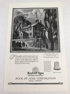 1926 Vintage Print Ad Rock Of Ages Tombstones  - Picture 1 of 3