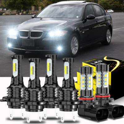 Para BMW 325i 2001-2006 6x Combo 6x Faros LED + Bombillas Antiniebla Blanco 6000K Foto 1 de 4