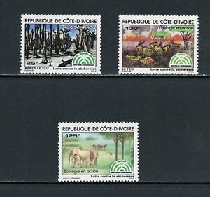 IVORY COAST (COTE D'IVOIRE), SC 694-96, 1983 Ecology In Action issue.  MNH.