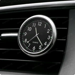 Mini Black Car Dashboard Clock Stick-On Watch Accessories For Auto Truck Vehicle - Picture 1 of 6
