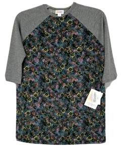 New LuLaRoe Sloan Shirt Sz 14 Reglan Sleeve Multicolor Floral Girls LL10i - Picture 1 of 5