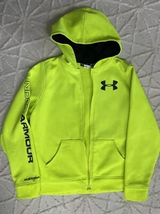 Under Armour Youth Large Hoodie Sweatshirt Jacket Neon- MISSING ZIPPER - Picture 1 of 8