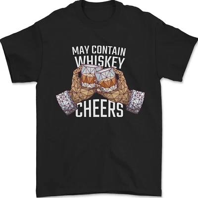 T-shirt uomo May Contain Whiskey Funny Whisky 100% cotone - Immagine 1 di 4