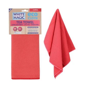White Magic Reusable 70x50cm Tea Towel Absorbent Cleaning/Drying Cloth Coral - Picture 1 of 1