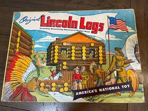 1940’s Vintage Original Lincoln Logs Set 3-L with box - Picture 1 of 9