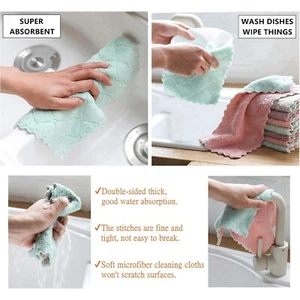 Microfiber Cleaning Cloths Car Kitchen Dish Towels Highly Absorbent 12-Pack - Picture 1 of 8