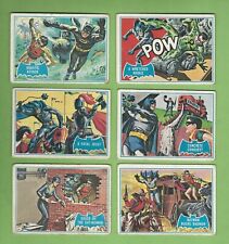 #D326.    SIX (6)  SCANLENS 1966 BATMAN BLUE BAT CARDS - #5, 28, 29, 31, 34, 41