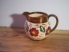 Wade Heath jug copper lusterware with painted flowers aprox 4 3/4