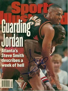 STEVE SMITH SIGNED 1997 SPORTS ILLUSTRATED ATLANTA HAWKS W/ COA MICHIGAN STATE - Picture 1 of 1