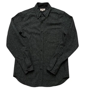 Wallace & Barnes Shirt Mens Size S Long Sleeve Button Pocket Wool Blend Gray - Picture 1 of 5