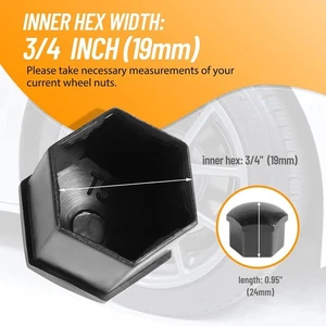 20 x 19mm BLACK GREY CHROME WHEEL NUT BOLT COVERS CAPS UNIVERSAL SET FOR ANY CAR - Picture 1 of 6