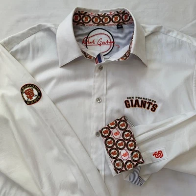 Robert Graham Shirt Men XL San Francisco Giants MLB Baseball LS Flip cuff Flaws - Image 1 of 4