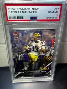 Garrett Nussmeier 2024 Bowman Now #27 PSA 10 LSU Tigers POP 5 tirada de impresión/585 - Imagen 1 de 2