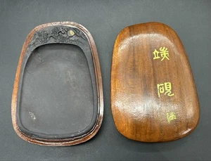 Chinese Old Ink Stone Plum Bird Carving Vintage Suzuri Sumi Grinder Shodo Shuji - Picture 1 of 4