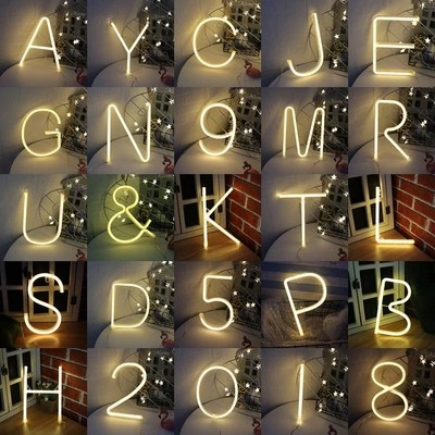 LED NEON Buchstabe Licht Leuchtbuchstabe Deko Nachtlicht Lampe Name Alphabet - Bild 1 von 4