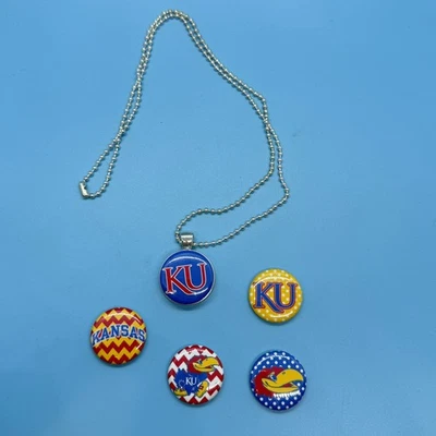 堪萨斯大学 KU Jayhawks 项链磁性可互换标志 23 英寸链 — 第 1/2 张图片