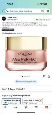 L'Oreal Age Perfect Rosy Tone by L'Oreal, 1.7 oz Moisturizer - Image 1 of 3