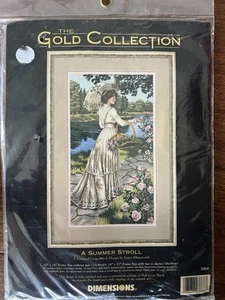 Dimensions The Gold Collection Kit punto croce contato una passeggiata estiva 3868 nuovo con scatola - Foto 1 di 4