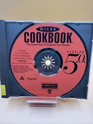 Micro Cookbook: Easiest Way to Organize Your Recipes Version 5 (PC, 1995) CD Rom - Image 1 of 2