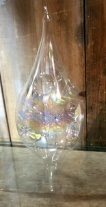 Vintage Silvestri Glas irisierend mundgeblasen Ornament 14" Top - Bild 1 von 12