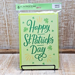 Hallmark St Patrick's Day Greeting Card 5x7 6 Pack Green Gold Shamrocks - Picture 1 of 4