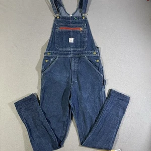 Vintage Pointer Brand Overalls Denim Bibs Size 34x32 Slim Leg USA Made Workwear - Picture 1 of 7