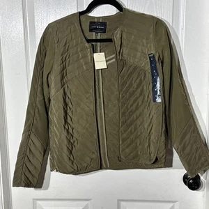 Lucky Brand Quilted Liner Jacket Olive Green Small S Full Zip Lightweight Womens - Picture 1 of 6