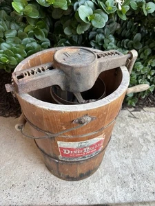 ⭐️Vintage Dixie Belle Handkurbel Eismaschine⭐️14” x 11” Holz Eimer⭐️ - Bild 1 von 20