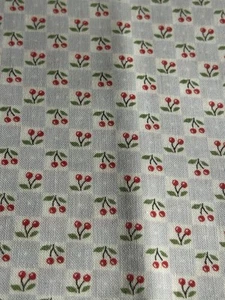 Mary Engelbreit blau Gingham Kirschen Stoff Quilten Schätze Baumwolle 1 Y F62 - Bild 1 von 6