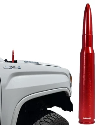 Antena y adaptador VMS Bullet para Silverado 2007 y más nuevos en rojo Foto 1 de 2