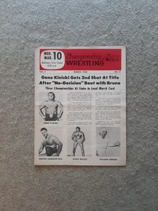 1965 Championship Wrestling Program Gene Kiniski gets 2nd Shot Bruno Sammartino - Picture 1 of 8