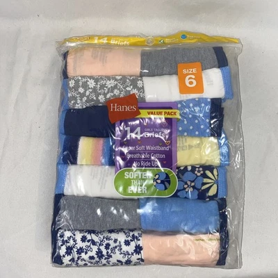 Hanes girls Underwear briefs Size 6 New Lot Of 14 - Image 1 of 4
