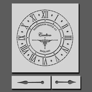 Reloj Cara Estarcido, Antiguo Números Romanos,Pintura Estarcido,Varios Tamaños - Imagen 1 de 4