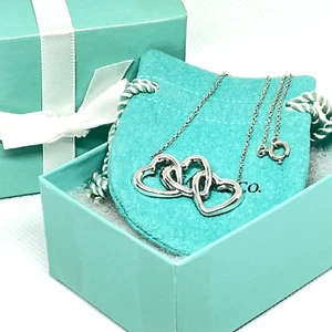 Niar NEUWERTIG Tiffany & Co Sterlingsilber dreifach offen Herz Anhänger Halskette keine Box - Bild 1 von 7
