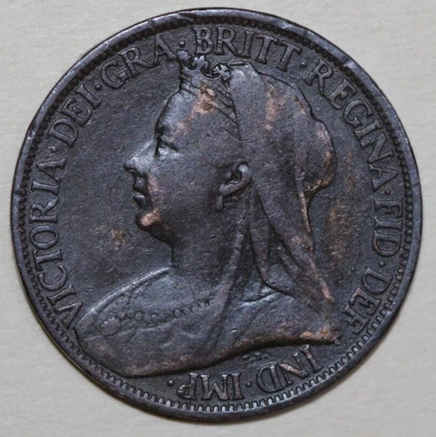1901 Great Britain  Farthing   Victoria   20mm Cover