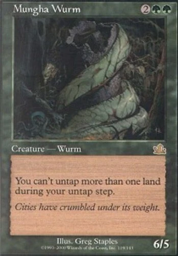 Mungha Wurm ~ Moderately Played Prophecy MTG Magic UltimateMTG Green Card - Image 1 of 1