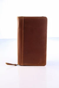 Cartera de Viaje Lima Marrón Claro - Cuero Grano Completo Artesanal, Elegante - Imagen 1 de 5